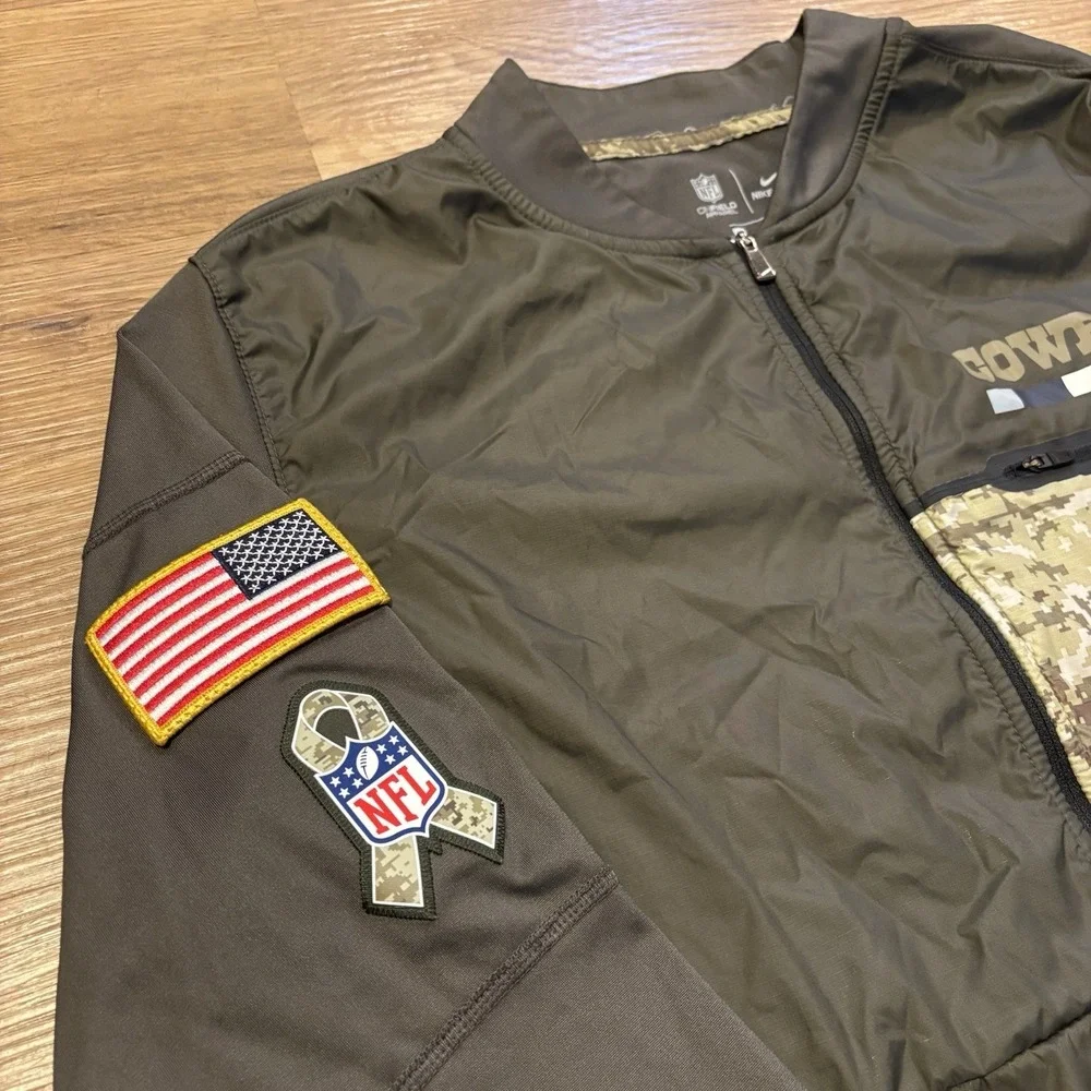 Dallas Cowboys 1/2 Zip Jacket Sz M Salute to Service Nike Shield On Field NFL